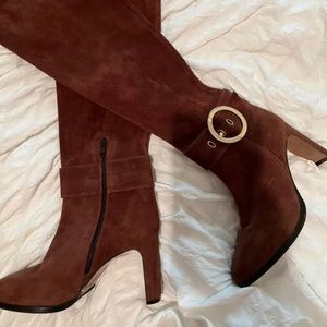 Brown heeled boots
